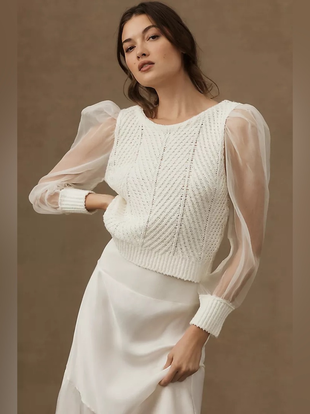 Anthropologie Maeve Cable Twofer Sweater (Size S) - NWT